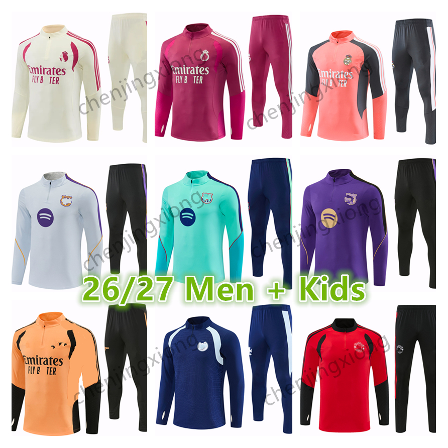 survetement Football 2526 Madrids Inters ParIs hommes enfants veste jogging set 2025 Top Qualitt maillots d'entraînement d'équipe de football