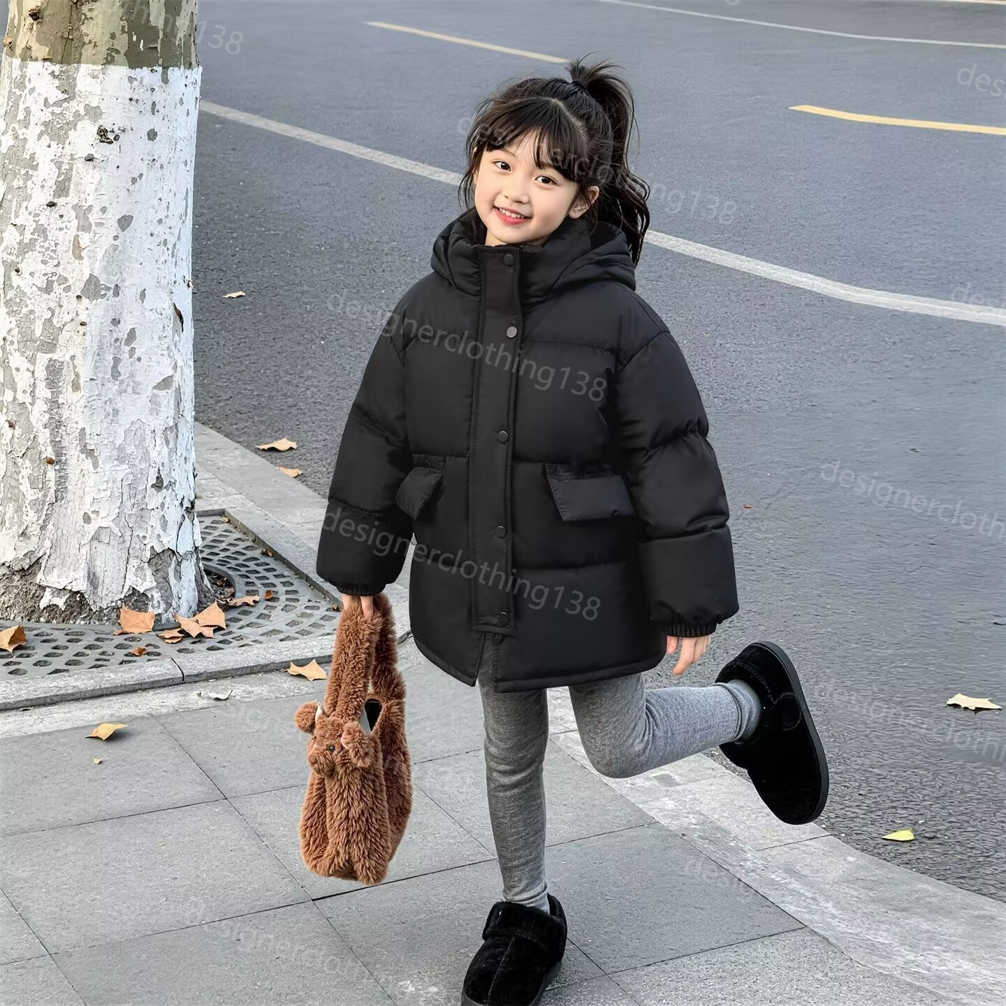 Designer Kids Down Jacket, Boys Girls Warm Thick Winter Outerwear, Windproof Lightweight Kids Down Coat A1