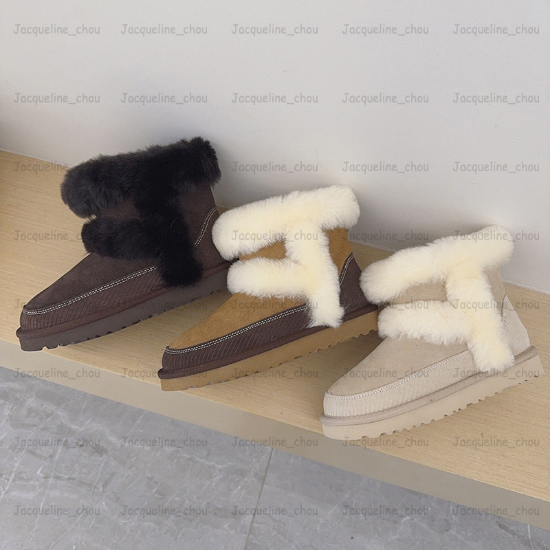 Women Mens Classic Mini Heritage Boots Winter Ankle Snow Boot Genuine Leather Thick Sole Fashion Furry Outdoor Shoes Slip On Platform Mules Size 35-