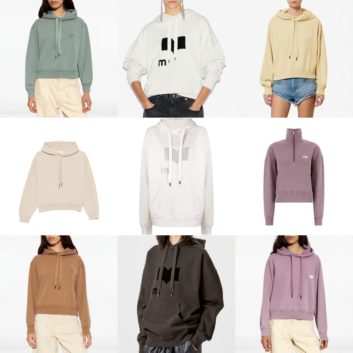 26 Ismarants Niche Designer Coton Ras du Cou Sweat À Capuche Femmes Classique Brodé Imprimé Lâche Casual Polyvalent Demi-Zip Col Roulé Pull À Cap