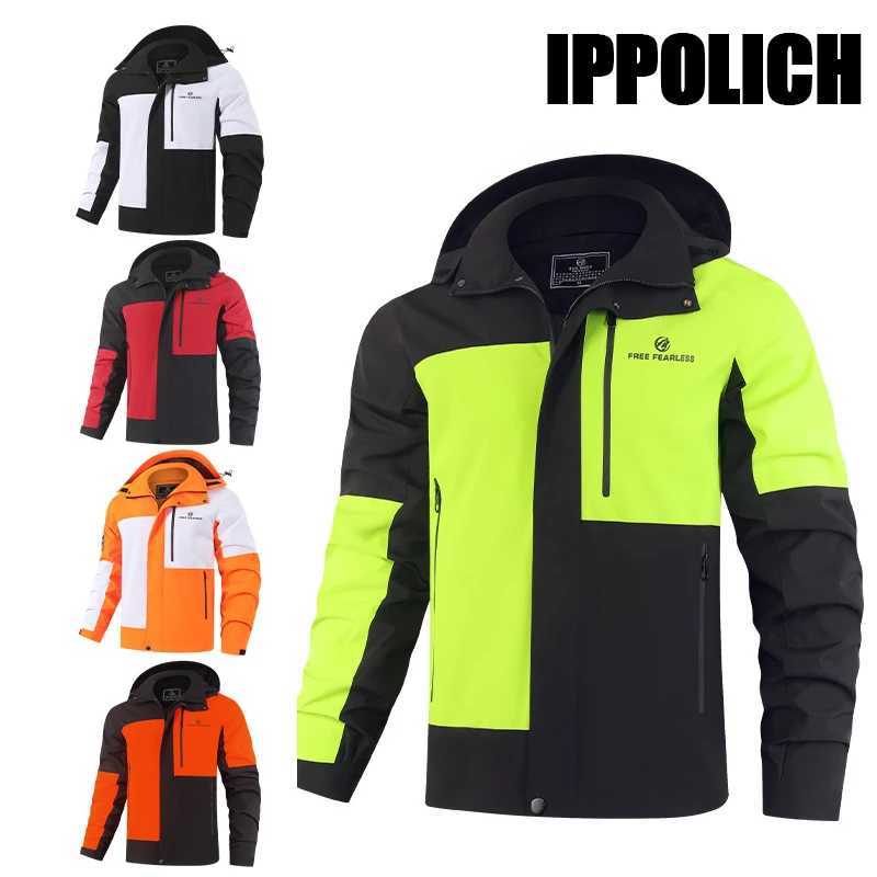 Outdoor Jackets Hoodies Windproof Waterproof Men's Hiking Jacket Hooded Casual Outdoor Spring Autumn Windbreaker Coat Men Camping Trekking Jack