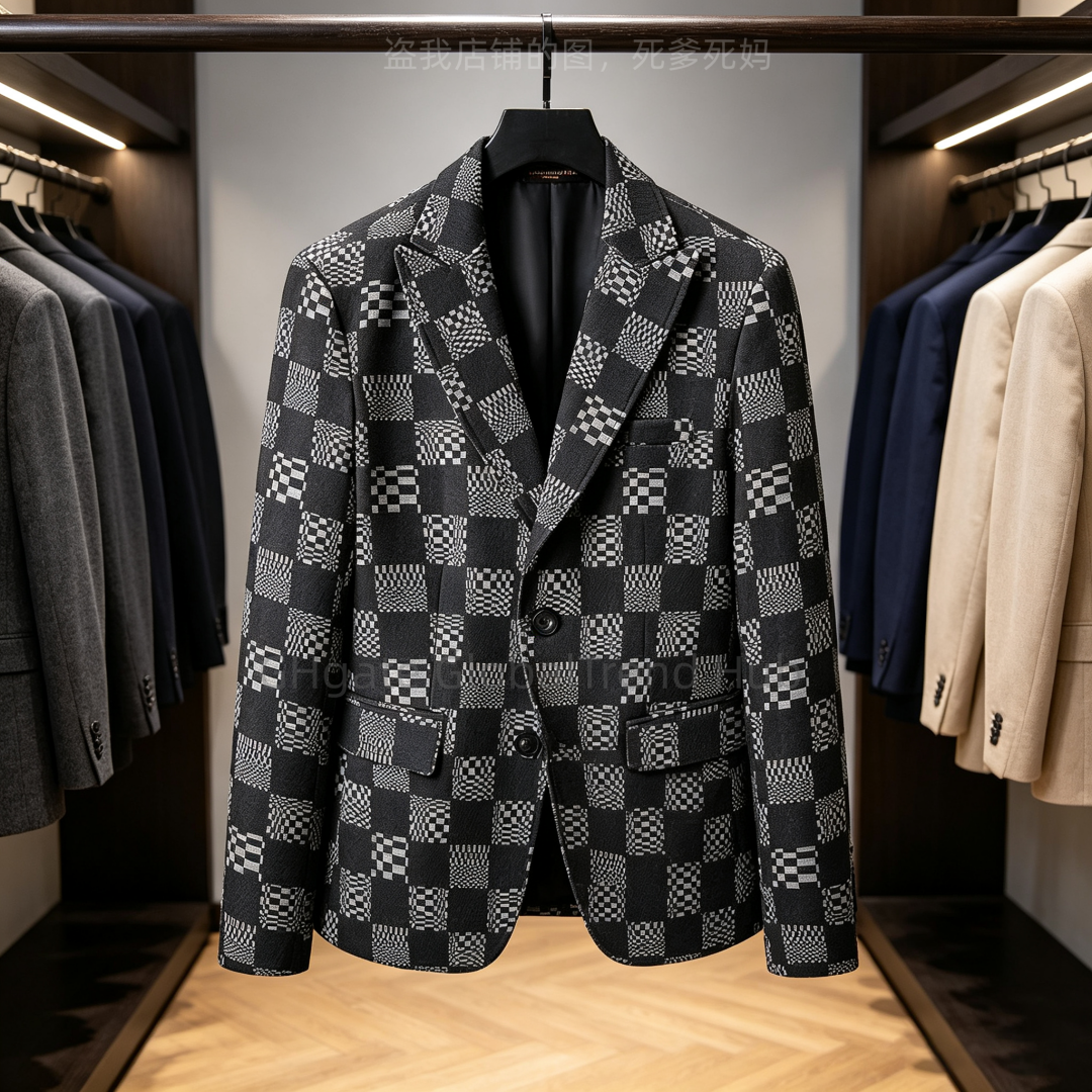 Men Blazer Jacket Slim Fit Suit Coat Multi Color Business Casual Outfit Travel Vacation Office Party Outerwear