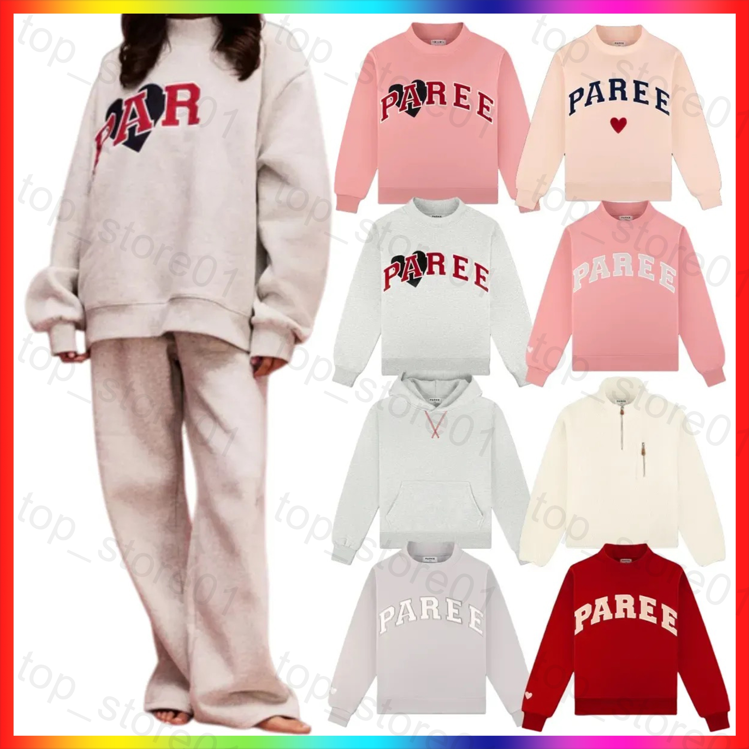 2026 Women's Designer parkes sweatshirt Printed Mockneck Sweatshirt British Style Fashion Round Neck High Street Pullover Casual Daily Loose Fi