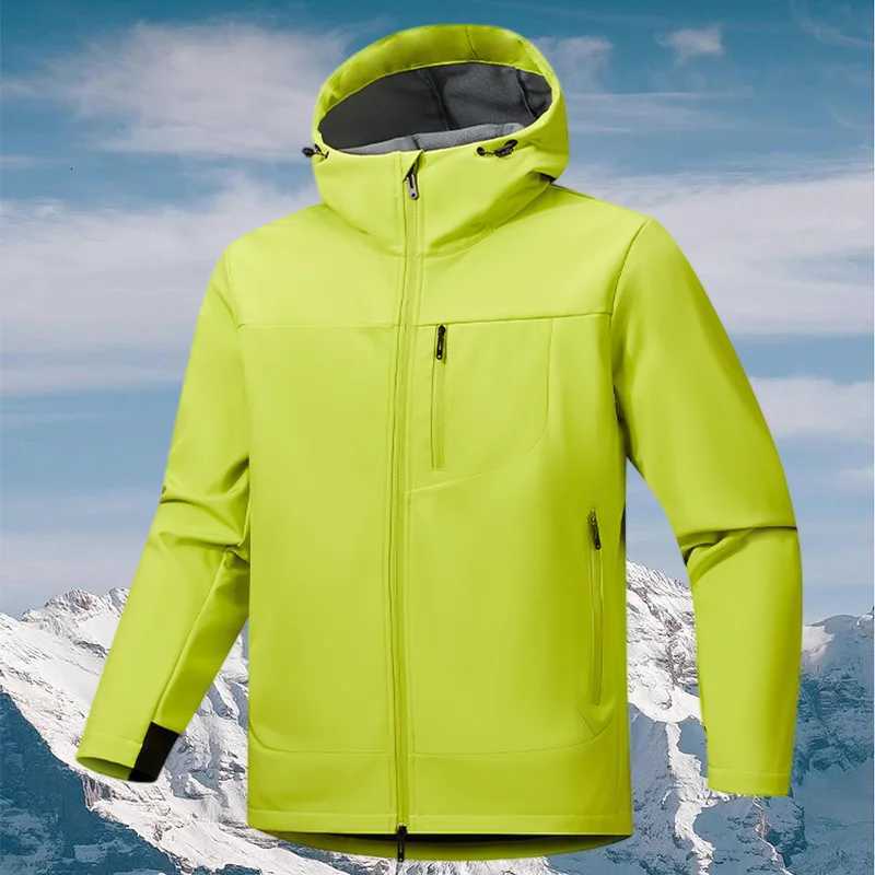 Outdoor Jackets Hoodies New Fashion Outdoor Jacket Men Waterproof Hooded Hardshell Jacket Cycling Hiking Fishing Windbreaker Coat Travel Outerwear Q