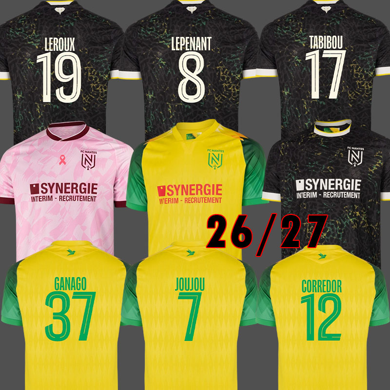 Nantais Maillots FC Nantes Soccer Jerseys TABIBOU LEROUX Kit 2026 2027 Spécial LEPENANT SOW 26 27 CHERNI CORREDOR maillot de football hommes enfa