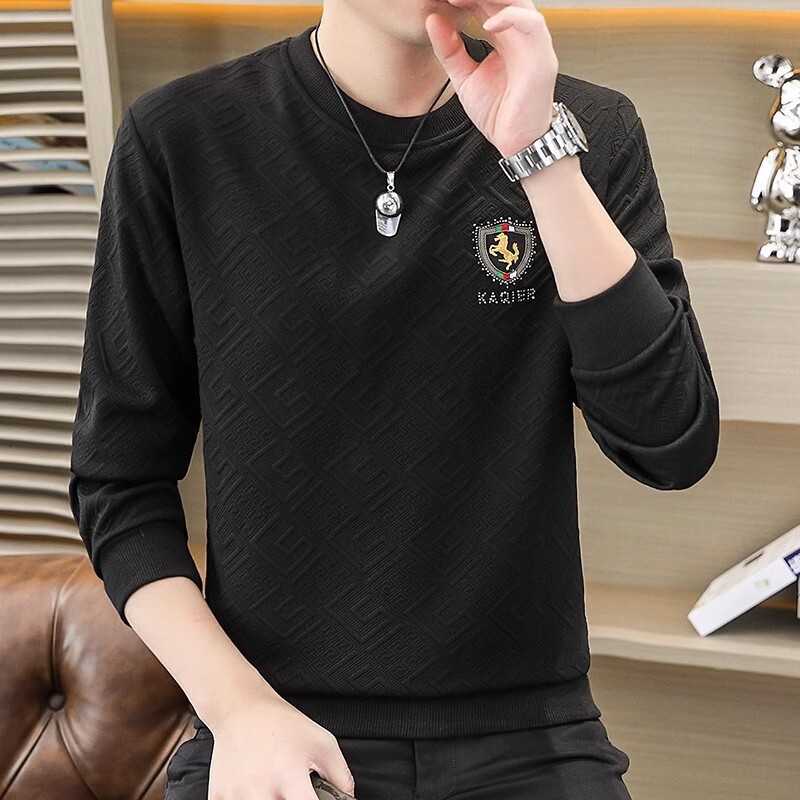 Men's Round Neck Loose Fit Long Sleeve Sweatshirt Autumn Winter Youth Casual Trendy Layering Top Designer Luxury Daily Wear Streetwear Fashion