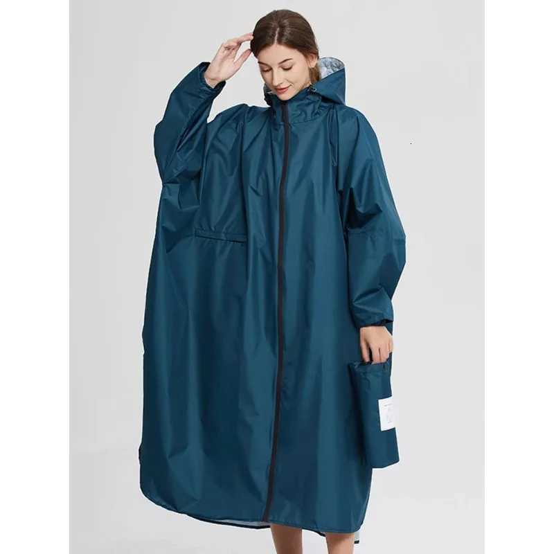 Raincoat Women's Raincoats Waterproof Motorcycle with Zipper for Men and Women Full Body Ladies' Rain Coat Hooded Poncho Backpack Cloak XX