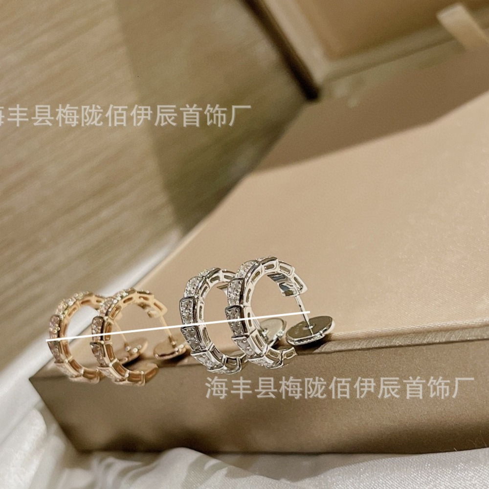 Bulgar Earings Designer Bvlgarilys Boucle d'oreille pour femme Boucle d'oreille en diamant Full Diamond Boucles d'oreilles en forme de serpent No