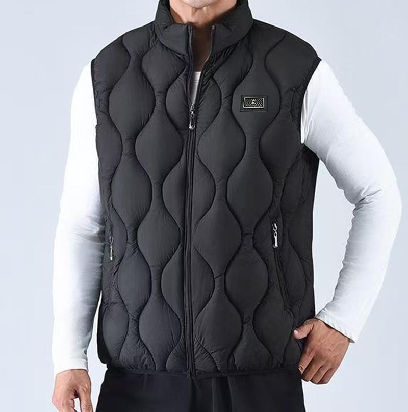 Mens Vest Downs Parkas Puffer Jacket Hooded Collar Wind Coat Puffy Thick Warm Coats Sleeveless Pockets Budge Embroidery Brand Coats Big Outwears Top