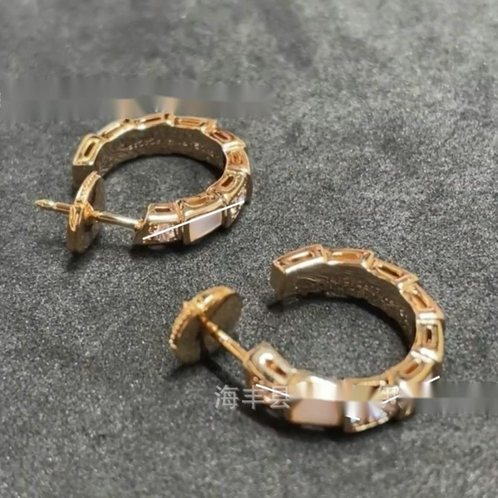 Bulgar Earings Designer Bvlgatelys Boucle d'oreille pour femme Boucle d'oreille en diamant Boucles d'oreilles en forme d'os de serpent pour femme