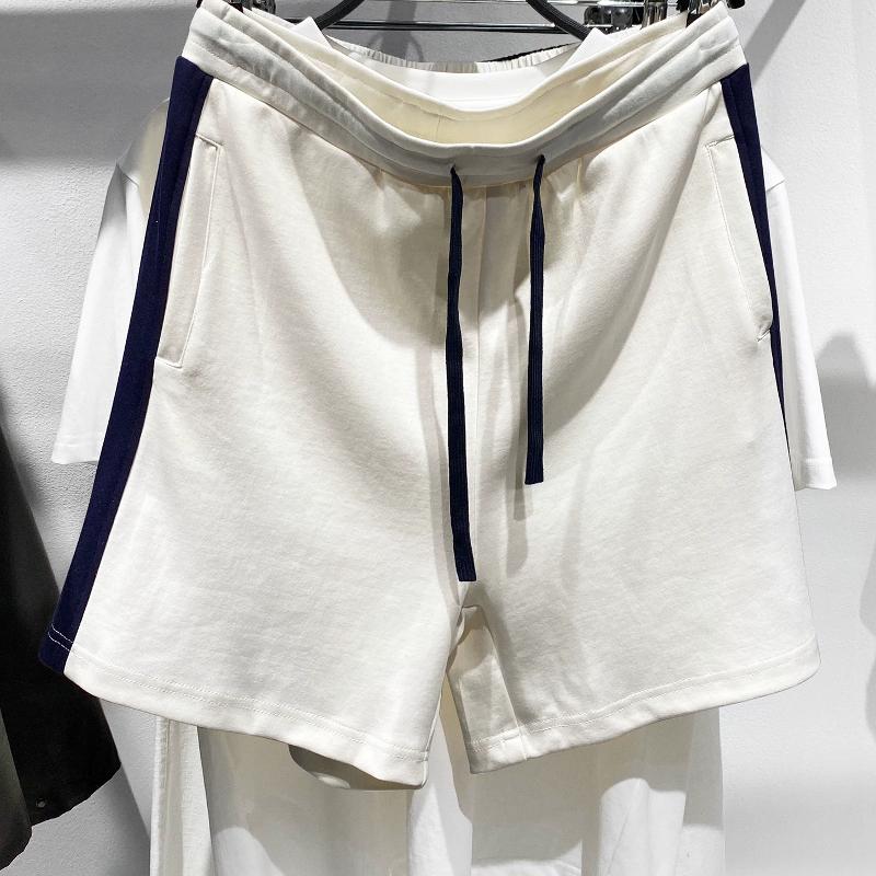 Short de créateur en coton d'été pour hommes, short de jogging de plage décontracté, ample, à taille élastique, longueur aux genoux, couleur unie