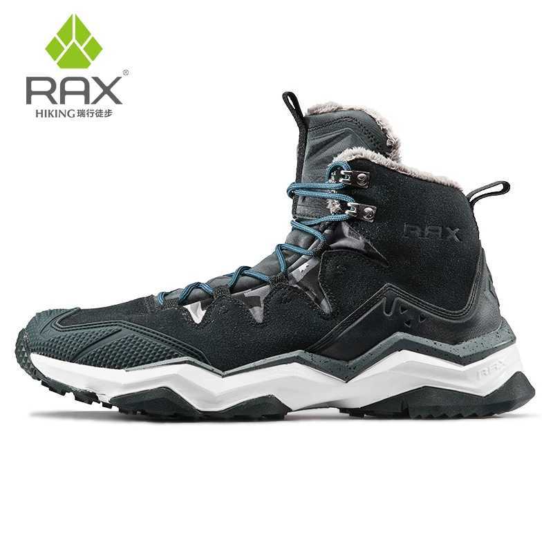 Outdoor Shoes Sandals RAX Hiking Boots Men Waterproof Winter Snow Boots Fur lining Lightweight Trekking Shoes Warm Outdoor Sneakers Mountain Boots M