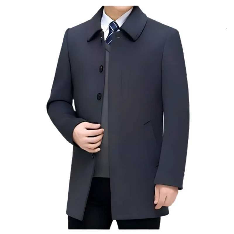 High-quality new woolen mid-length overcoat for middle-aged and elderly fathers business casual men's lapel coat X261008