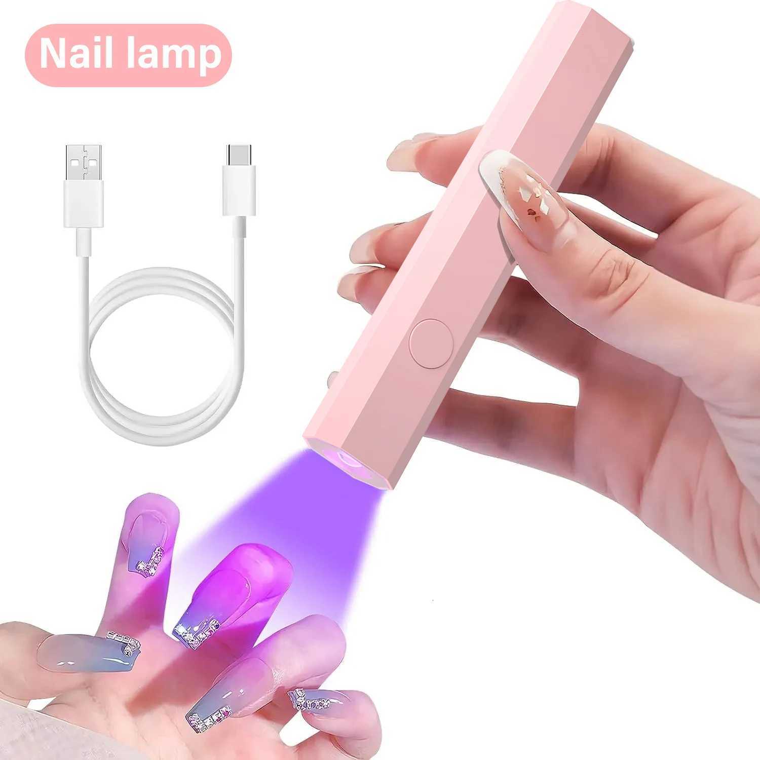 Nail Dryers YIKOOLIN Mini 3W UV LED Nail Lamp Portable USB Nail Dryer for Gel Nails Handheld UV Light UV Lamp For Gel Dry Home Use X261008
