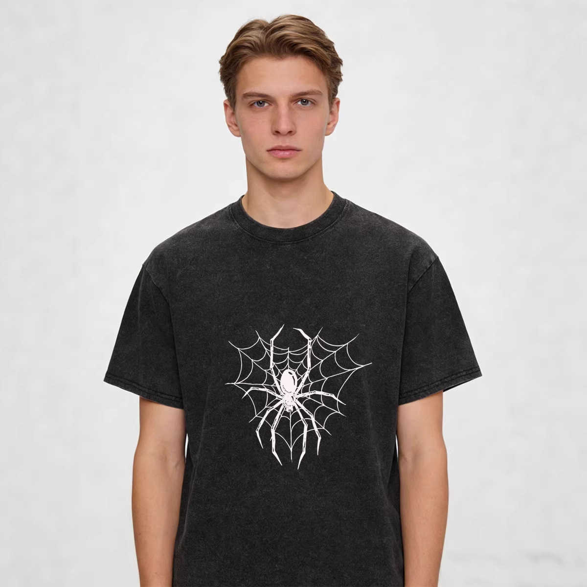 2026 Summer 230g Washed Vintage T-Shirt Pure Cotton Men's Large Size Loose Men's Clothing L26108