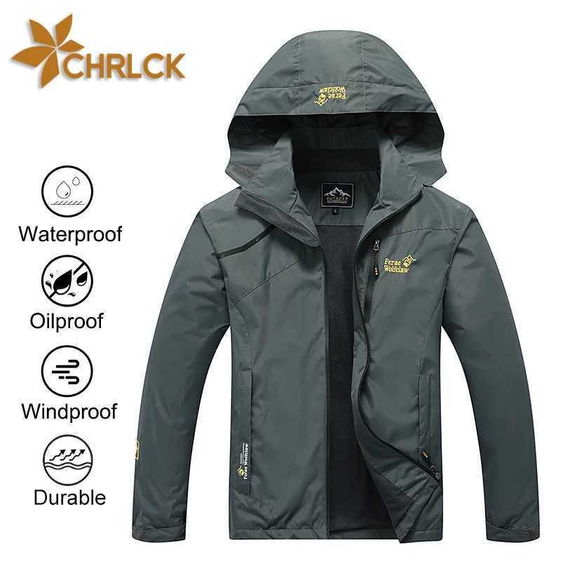 Outdoor Jackets Hoodies CHRLCK Men's Waterproof Hiking Jacket Women Windproof Windbreaker Camping Hunting Running Trekking Fishing Coats Outdoo
