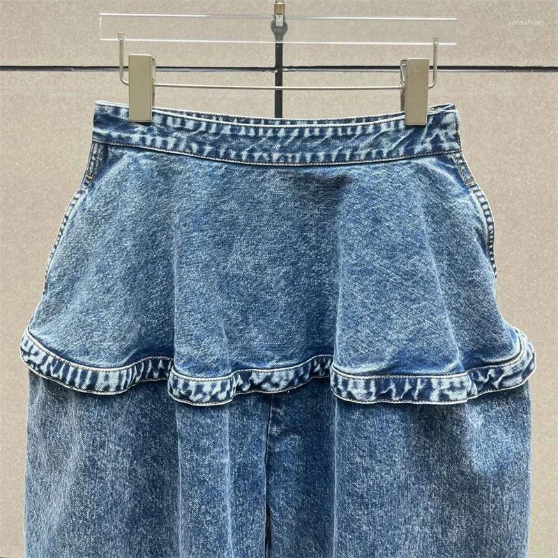 Women's Jeans Retro Washed Pants For Summer 2026 Y2k Pure Cotton Straight Leg Low Waist Loose Wide