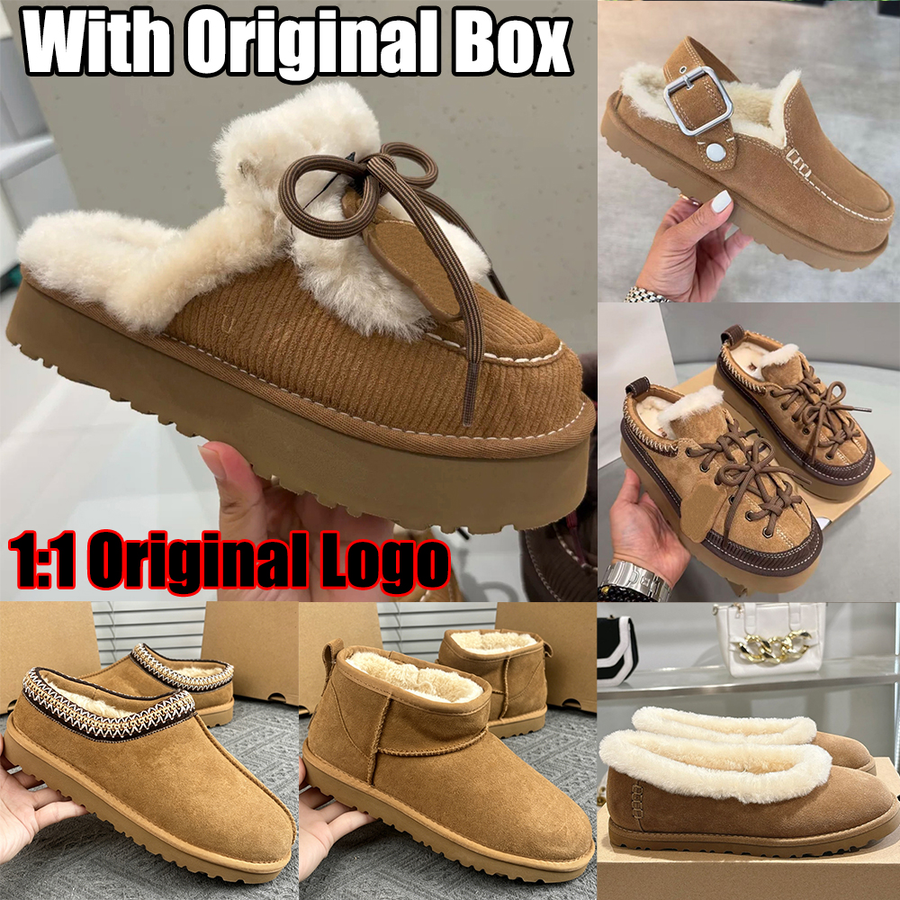 Designer Boot Ultra Mini Bow Boot Goldenstar Evelina Clog Tasman Tazz Slipper Plateforme Hiver Haute Qualité Femmes Baskets Fourrure Diapositives
