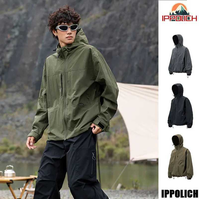 Autumn Hiking Jacket Men Waterproof Windproof Zipper Camping Hooded Jacket Spring Outdoor Breathable Fishing Mountaineering Coat Q261008