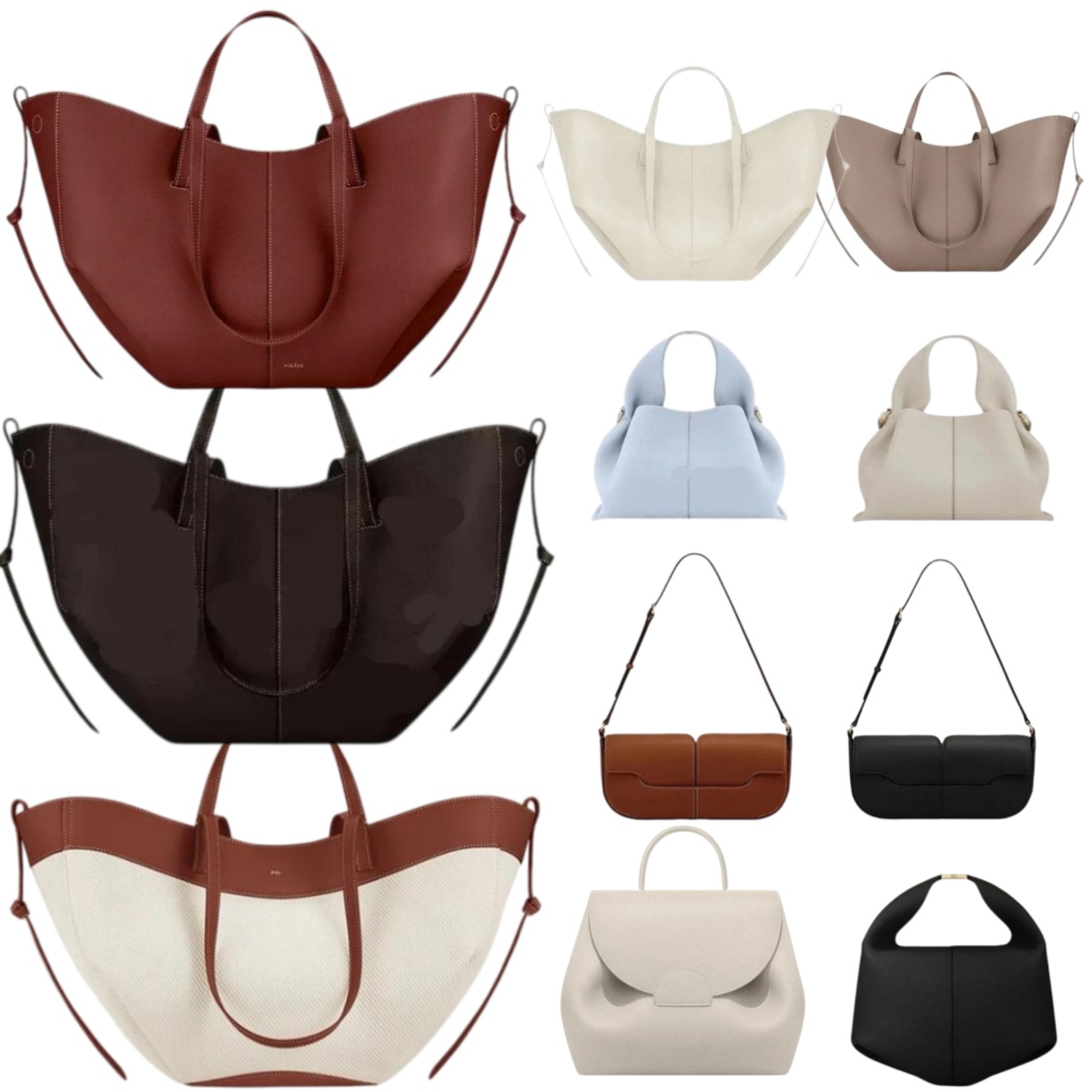 Designer Bag Cyme Tote Bag Luxury Shoulder Bags Half Moon Smooth Leather Handbag Numero Dix Totes Fashion Women Crossbody Purse Lady Black Camel Ba1