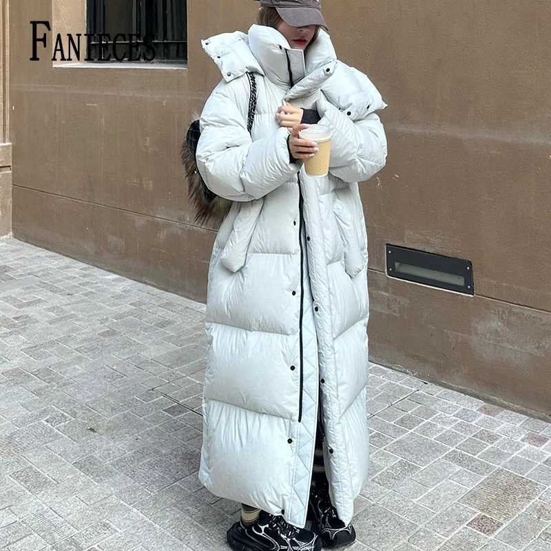 Down Parkas Women's Winter Thicken Warm Women Parkas Outwear Hooded Coat 2026 New Long Down Jacket Korean Loose Cotton Coat roupas J261008
