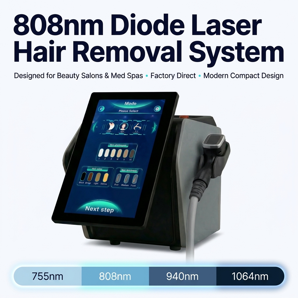 BOSLASER Portable Diode Laser Hair Removal Machine with 4 Wavelengths Including 755nm for Home Use 4-in-1