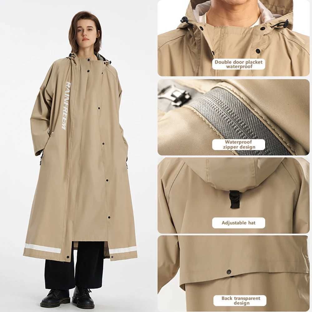 Raincoats Long Waterproof Rain Women's Poncho for Adults - Hooded Trench Coat for Cycling Hiking TravelW261008