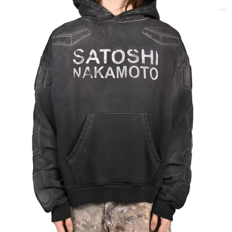 Heavy Fabric Autumn Winter Hoodies Cotton Streetwear Men Woman Vintage Washed Black Hooded Sweatshirts
