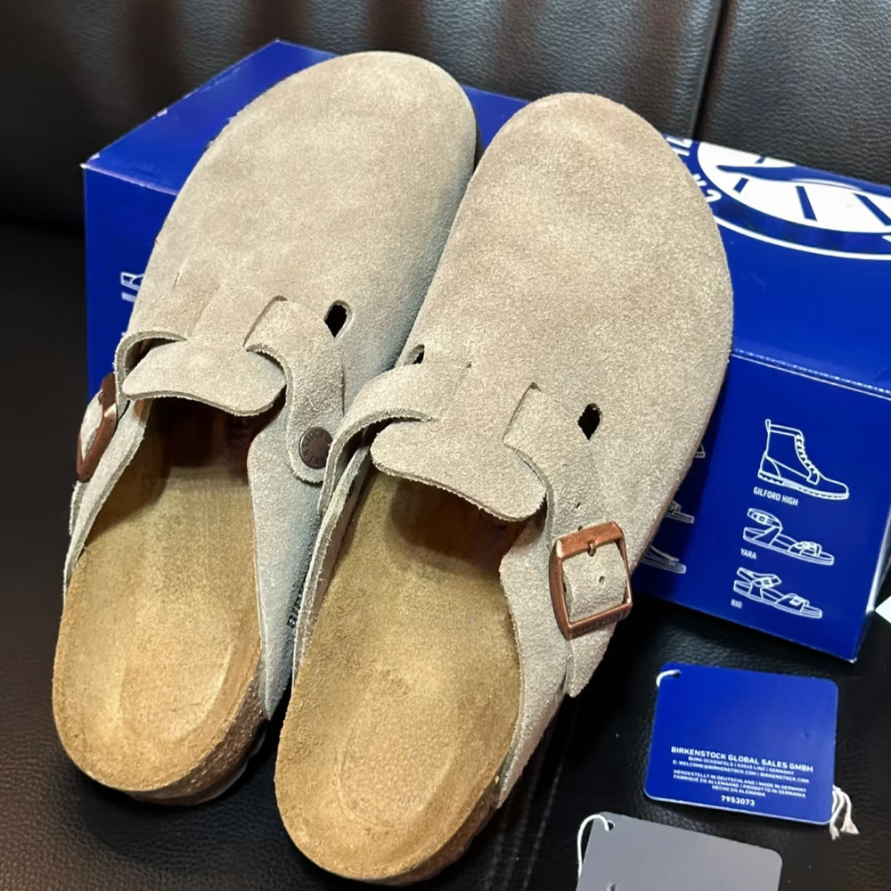 Clogs Sandals Designer Shoes Boston Clogs Slippers Arizona Men Women Mules Suede Slippers Leather Slides Outdoor Casual Shoes size 35-46