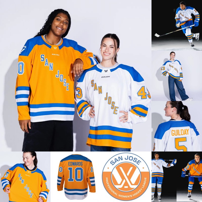 PWHL SAN JOSE Personalized Hockey Jersey Custom Any Name Number Mens Womens Youth All Stitched