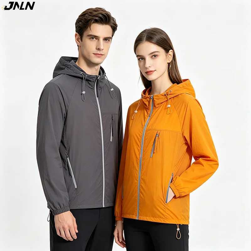 Outdoor Jackets Hoodies JNLN Women's Men's Sun Protective Jackets Camping Mountaineering Hiking Outdoor Waterproof Windbreaker Summer Ligh