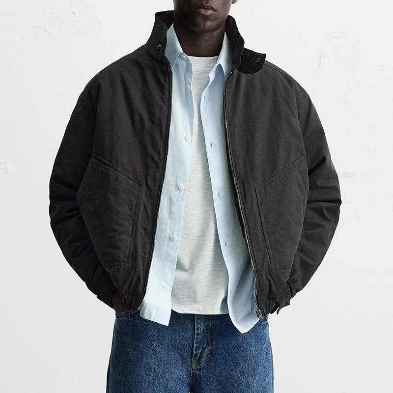 Manteau de créateur pour hommes, veste rembourrée d'hiver, col montant, imperméable, multi-poches, chaud, épais, décontracté, manteau d'extérieur