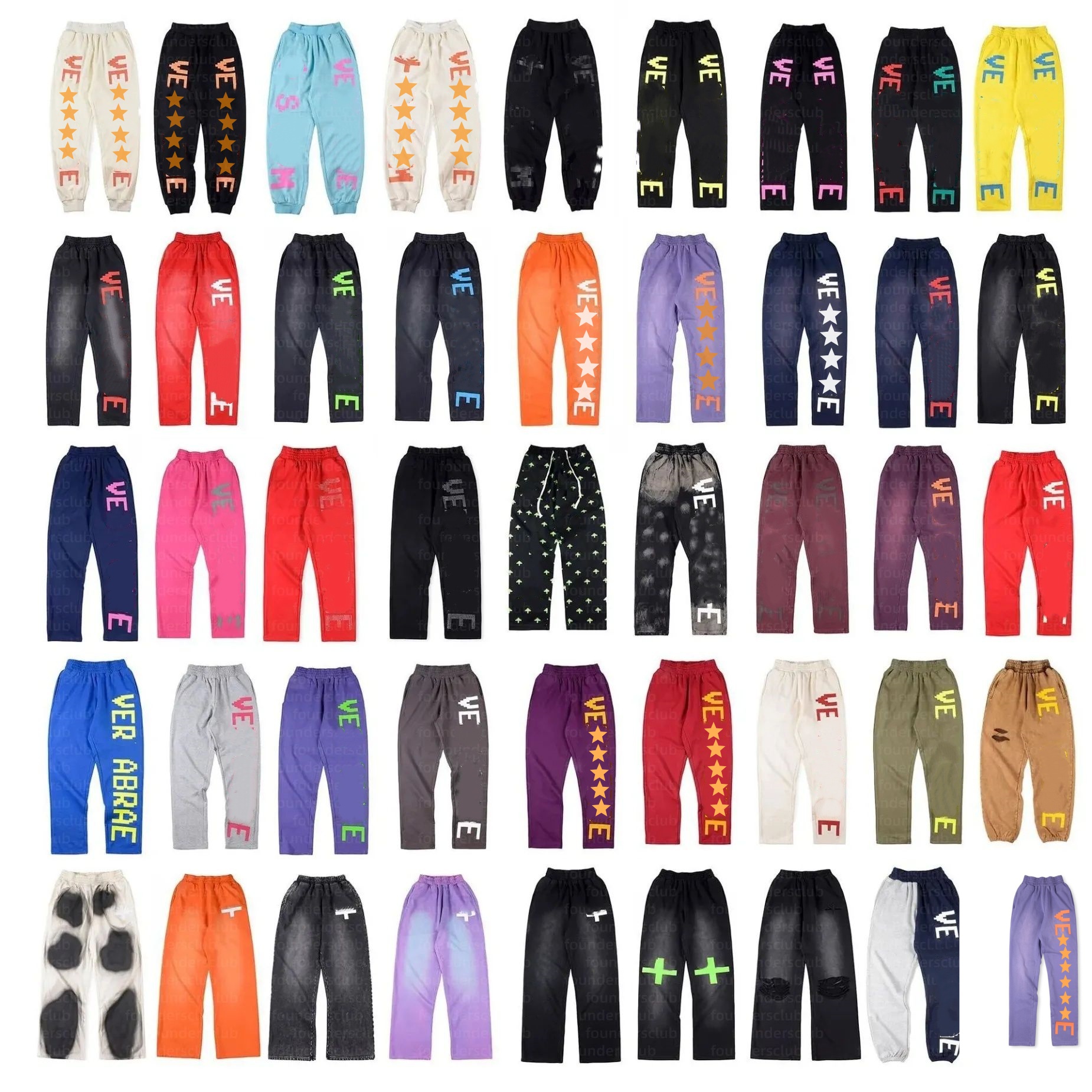 Pantalons pour hommes Ver pantalons de survêtement Pantalon violet Ver lettre impression Hip Hop rue pantalons de survêtement hommes femmes tissu