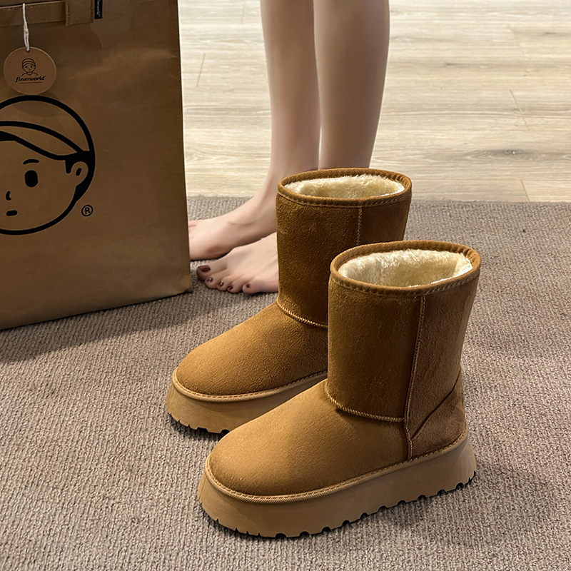 Hot free shipping designer shoes thick soled high tube snow boots for women winter 2026 hot plush classic minimalist cotton shoes