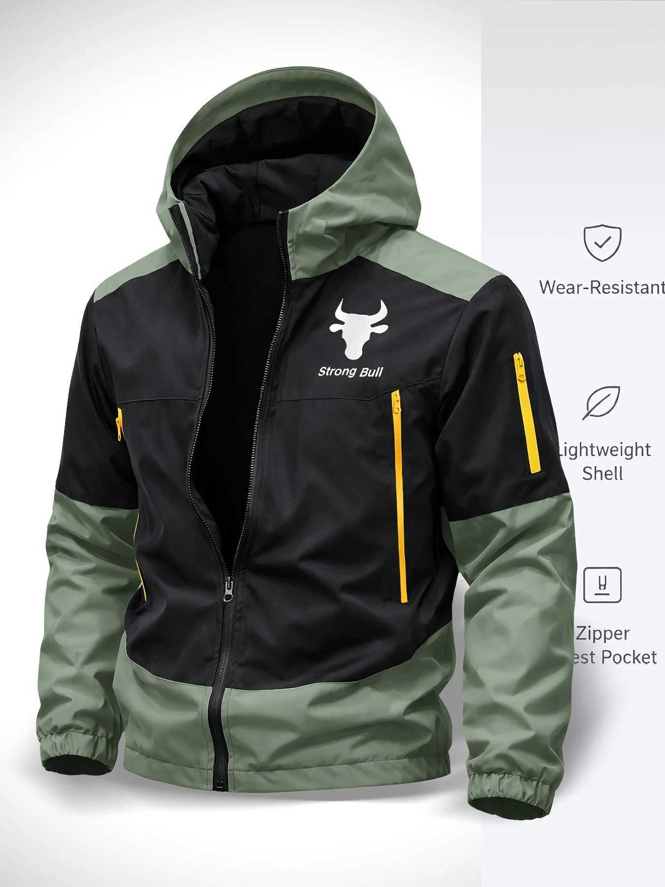 Outdoor Jackets Hoodies Outdoor Men's Windbreaker Jacket Waterproof Lightweight Shell Hooded Durable Hiking Climbing Men Travel Camping Trekkin