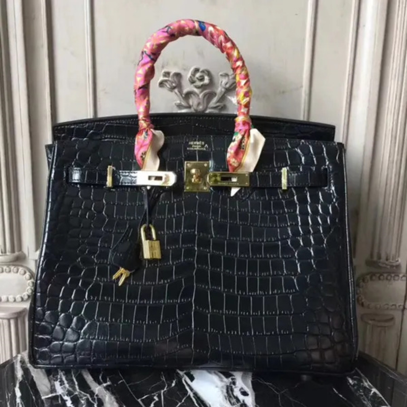 Designer Bags Birkiniss Handbag Women Mirror Quality Crocodile Alligator Leather Handmade Lock Gold Silver Hardware Tote Classic Bag Luxury Shoulder