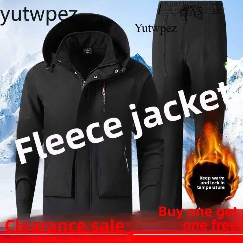 Outdoor Jackets Hoodies Men's Padded Thickened Sport Cold Waterproof Warm Riding Outdoor Mountaineering Cycling Camping Hiking Jackets+GiftPant