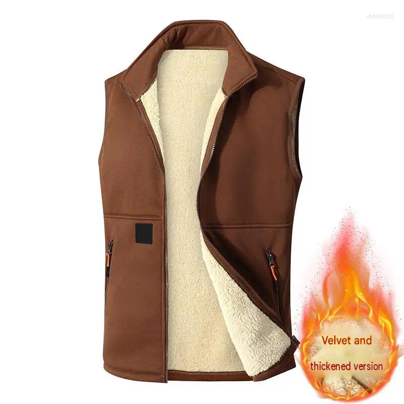 Winter Men Zip Up Puffer Vests Thick Warm Windproof Padded Sleeveless Jacket Streetwear Casual Waistcoat Bodywarmer