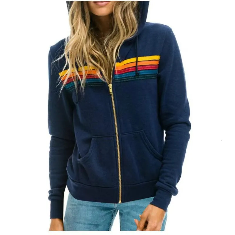 Aviators Hoodie Classic Sports Womens Zipper Rainbow Stripe Sweatshirt Loungewear Oversized Pullover Sweatshirt Heart Print Vintage Clothing Sudader