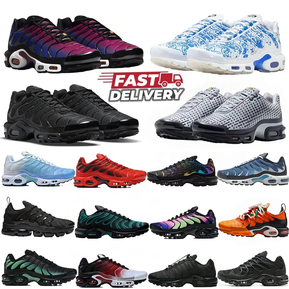 tn tnss chaussure Designer Running Shoes Plus tn3 1Triple Black White Smoke Grey Oil Slick Lisboa Mens Women Unity Gradient Sneakers Tuned tns Sport