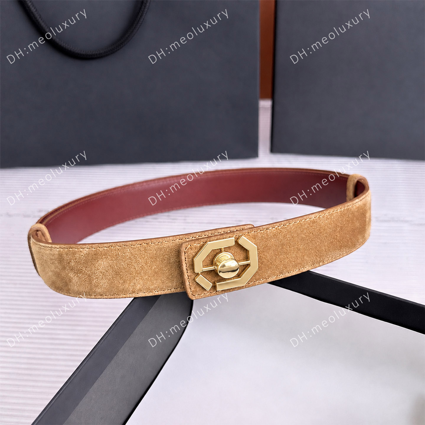 12A Designer Elegant Ladies 3cm Wide Waist Belt Adjustable One Size Minimalist Double Arc Metal Buckle Casual Belt for Jeans Dress and Coat EU70-105