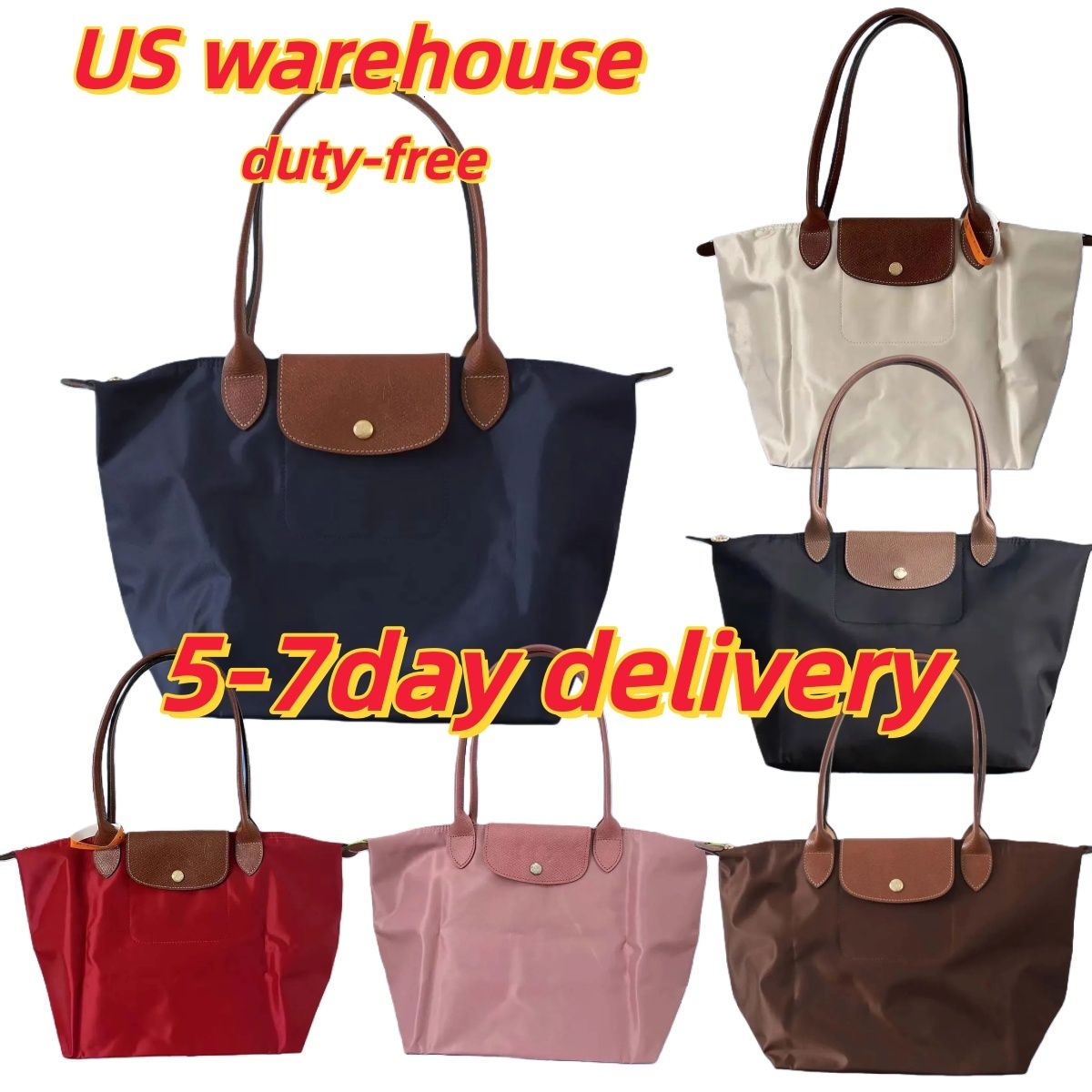 designer bag le pliag tote bags for women luxury shoulder bag nylon folding classic weekend shopping large handbag black navy blue pink simple bags