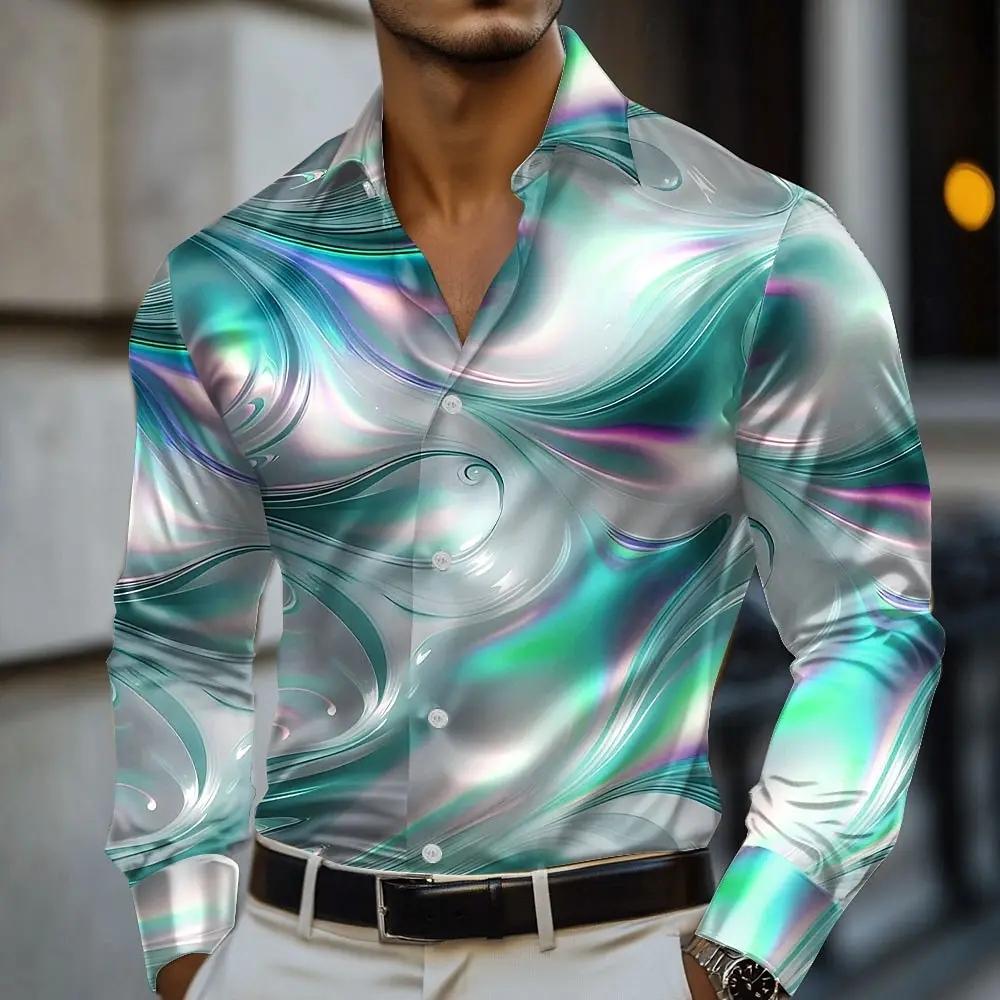 Chemise à manches longues pour hommes, design graphique élégant, choix de vêtements tendance