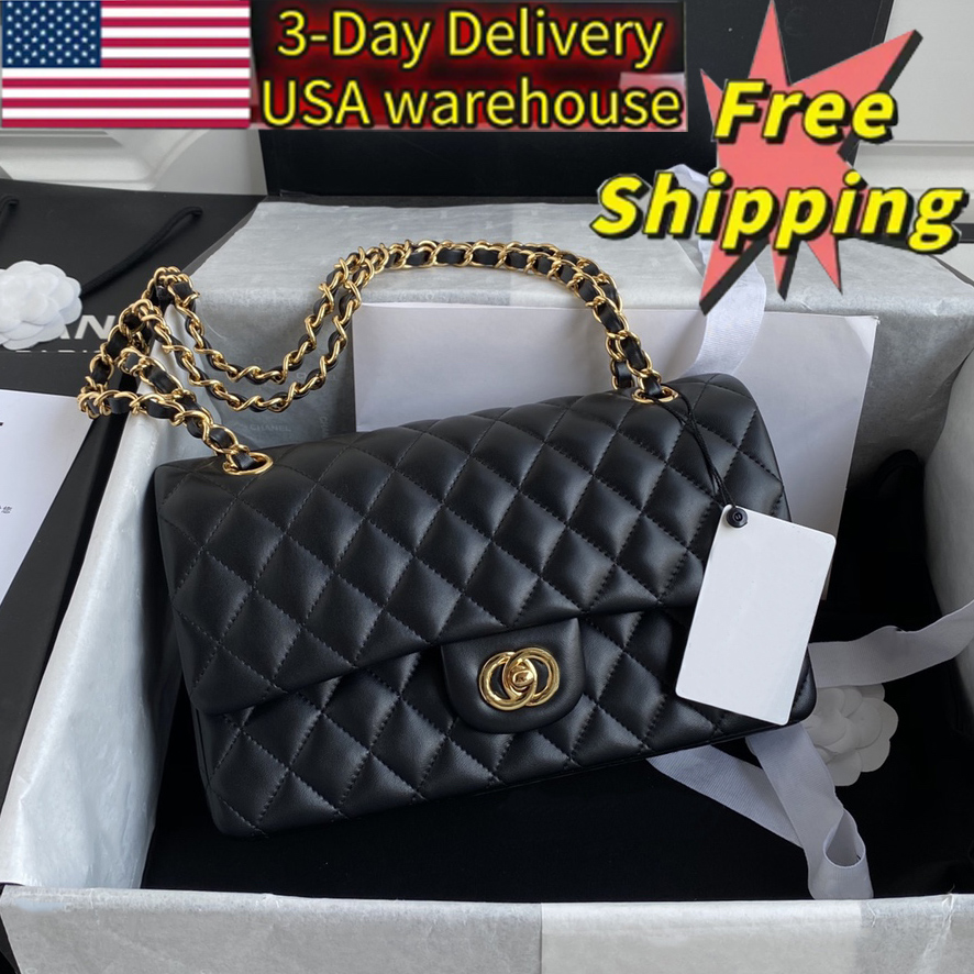 Designer bag genuine leather Classic Shoulder bags Sheepskin Women's Crossbody Bags Pattern Metal Chain Doube Letters Flap Closure Handbag high