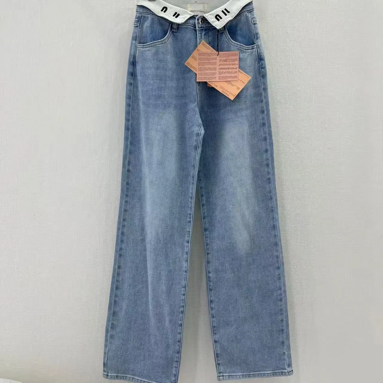 2026 fashion designer Women's Jeans American retro wide-leg jeans female autumn new mm high waist loose slim straight wide-leg trousers S--XXL