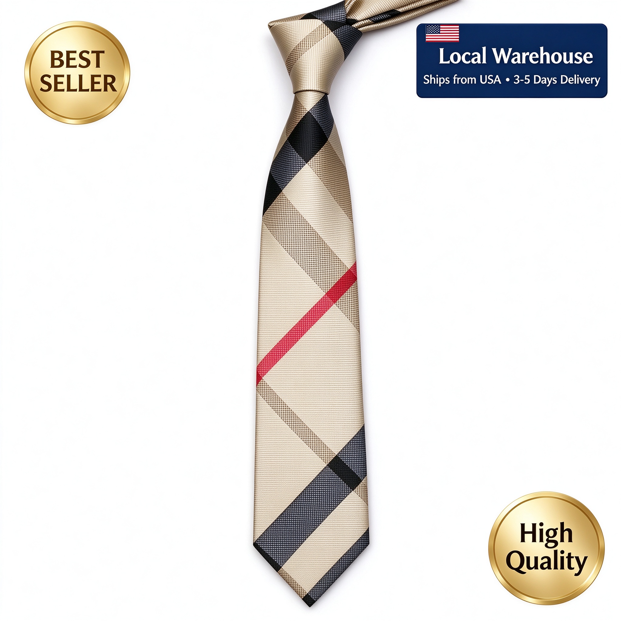 Designer Silk Tie Classic Check Plaid Tartan Jacquard Men Business Wedding Necktie Letter H Shape Cravate Luxury Handmade Neckwear
