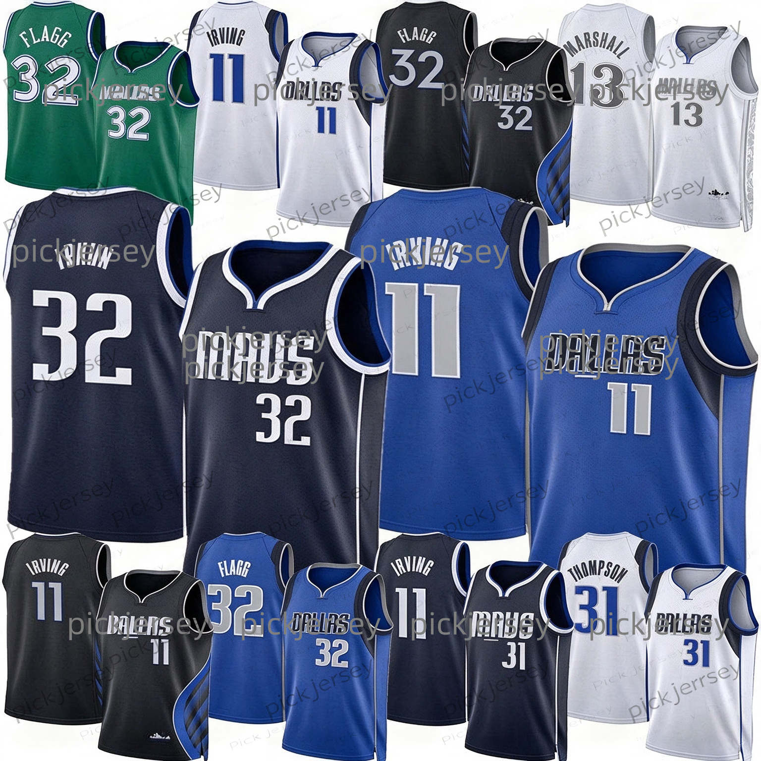 Maillot de basket-ball Maverick Maillot Dallass Cooper Flagg Kyrie Irving Luka Doncic Klay Thompson Naji Marshall Khris Middleton Marvin Bagley I