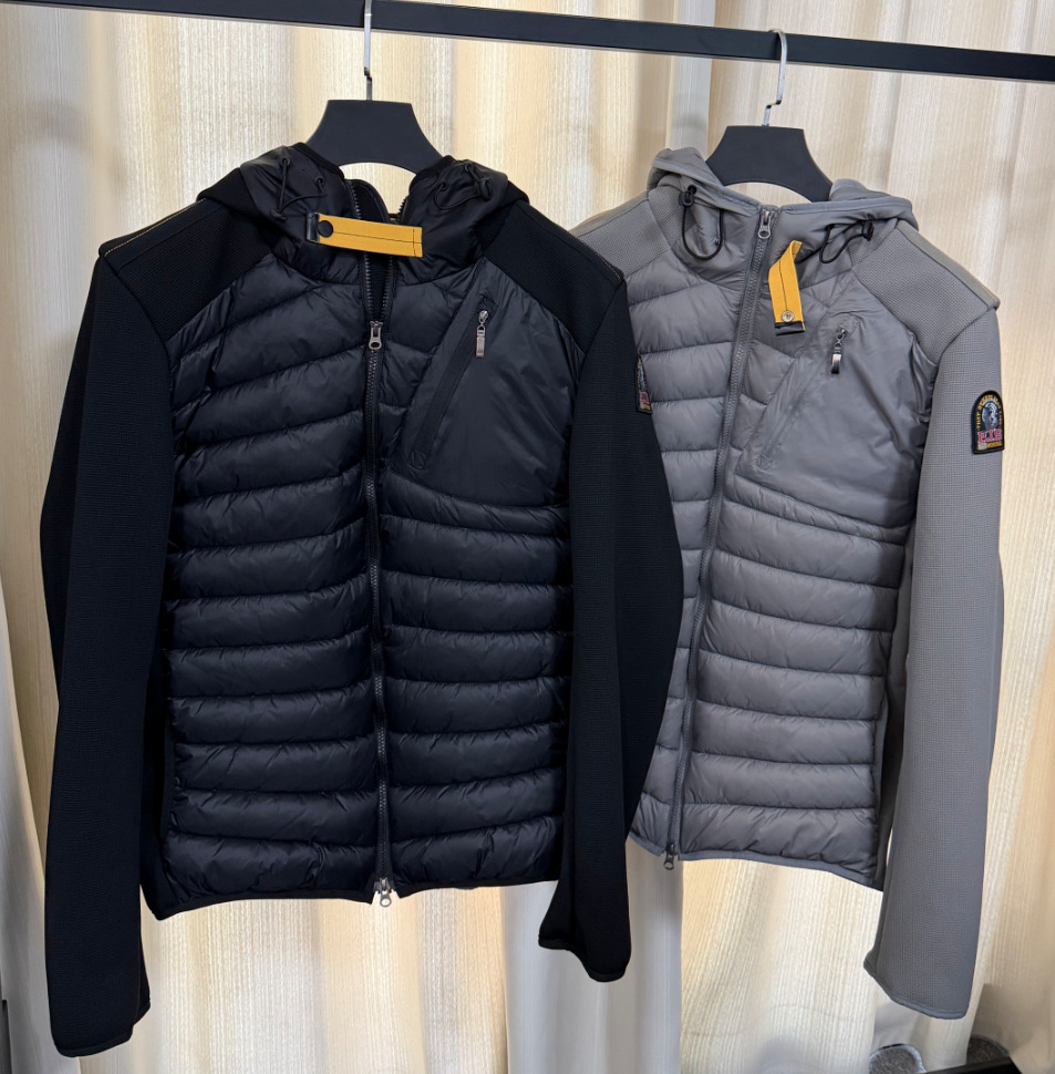 Parachuting Down Jacket PJS puffer jacket Luxury mens womens para jumpers down with Yellow Webbing Strap Accent Water Repellent Windproof Winter Out