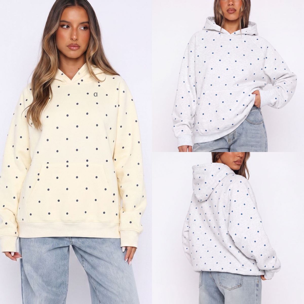 A3098 Confortable Femmes 3D Argent Pull Cardigan Veste À Capuche Élégante Pour Les Saisons Froides Doublure Polaire En Peluche Imprimé À Pois Hau