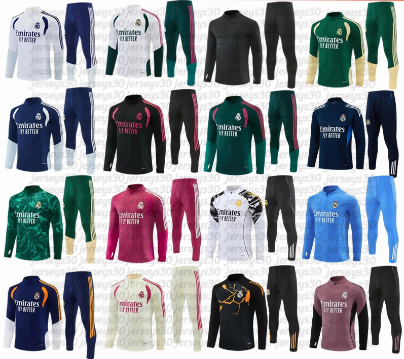 Reals Madird Mbappe BELLINGHAM 26 27 Survêtements 25 26 24 23 22 Entraînement rétro hommes enfants demi-pull Reals madird entraînement survêtemen